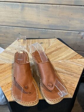 Andre Assous Tan Leather Women's Espadrille Sandal